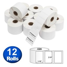 12 Rolls 2.25  x1.25  1000 Thermal Shipping Barcode Label for Zebra LP2824 2844