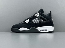 Men’s 🚀 FQ8138-001 Air Jordan 4 Retro White Black Shoes US Size