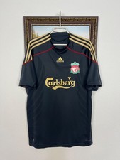 Liverpool Away football shirt 2009 Soccer Adidas Black Jersey Mens Trikot Size L
