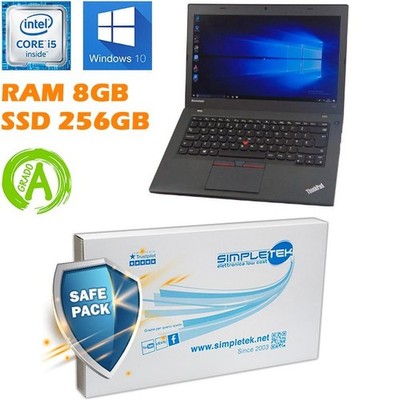 PC Laptop Notebook Lenovo T450 I5 14'' 8GB 256GB Windows 10 Pro Dad_