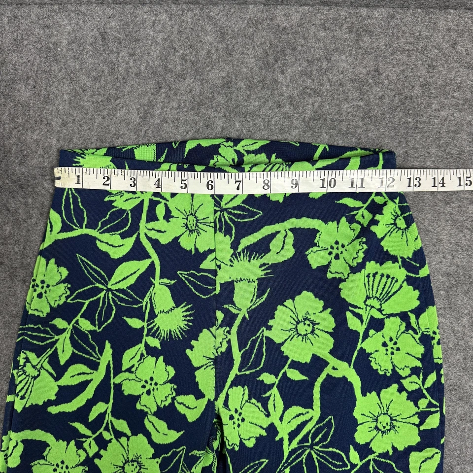Pantalones Zara Para Mujer Azul Verde Neón Floral Elastizados Pull On Leggings Pantalones, Pequeños Foto 3 de 4