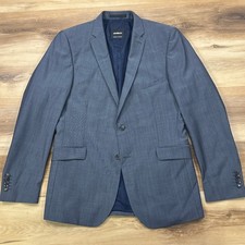 Strellson Blazer Mens US 36 EUR 46 Allen Slim Fit Virgin Wool Super 100s Blue
