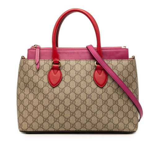 Gucci GG Supreme Handbag Shoulder Bag 2WAY 409534 Beige Pink Red L... GZl1il04