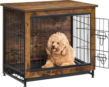 27.2" Dog Crate Furniture, Indoor Dog Cage Side End Table, M Pet Wood Kennel for