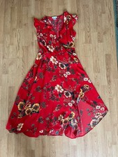 Sage & Vicky Wrap Dress Floral Red L