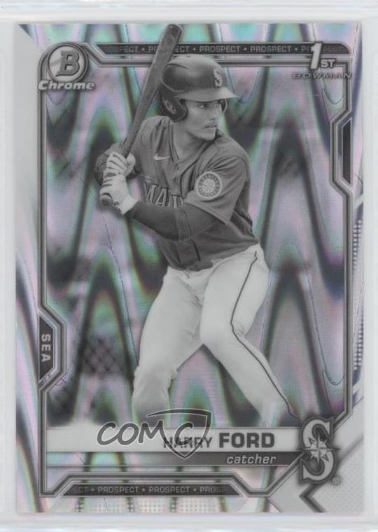 2021 Bowman Draft Chrome Black & White RayWave Refractor Harry Ford #BDC-1 0p10