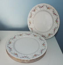 SET OF 6 Paragon Spring Garland Bone China Dinner Plates 10.5” Vintage