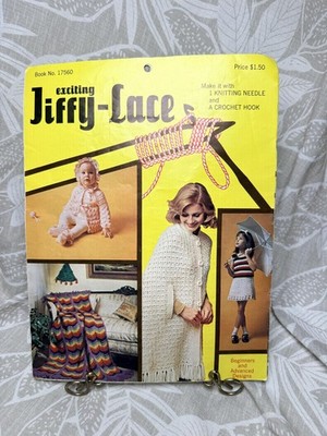 Vintage 1970s Exciting Jiffy-Lace Pattern Book No. 17560 Crochet & Knitting