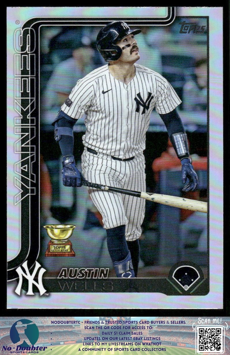 2025 Topps #591 Austin Wells Rainbow Foil New York Yankees 2.1G