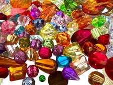 Vintage Translucent Plastic Lucite Beads Mix Western Germany 30 - 35 Pieces