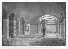 ST PAULS CATHEDRAL The Grave of Edwin Landseer - Antique Print 1873