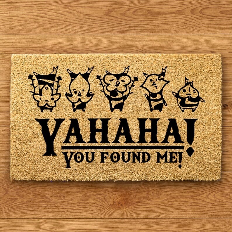 Yahaha You Found Me Doormat, Funny Korok Mat, Zelda Inspired Entry Rug