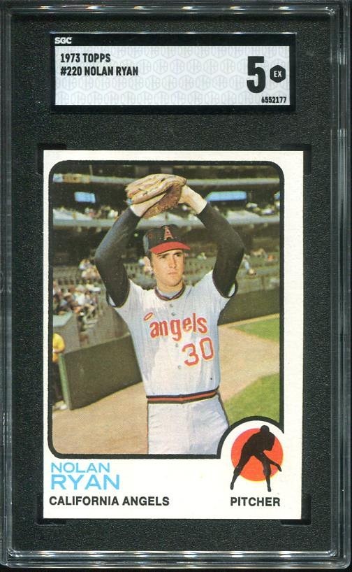 1973 Nolan Ryan Topps #220 California Angels SGC 5 EXCELLENT