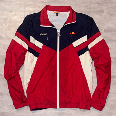 Vintage Ellesse Men s XL Colorblock Full-Zip Track Jacket Red/Navy/White