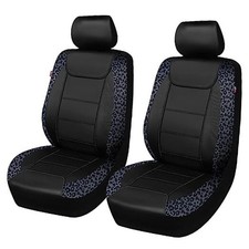 car seat Covers Faux Leather Waterproof 2 Fronts Leopard Gray Velvet Black