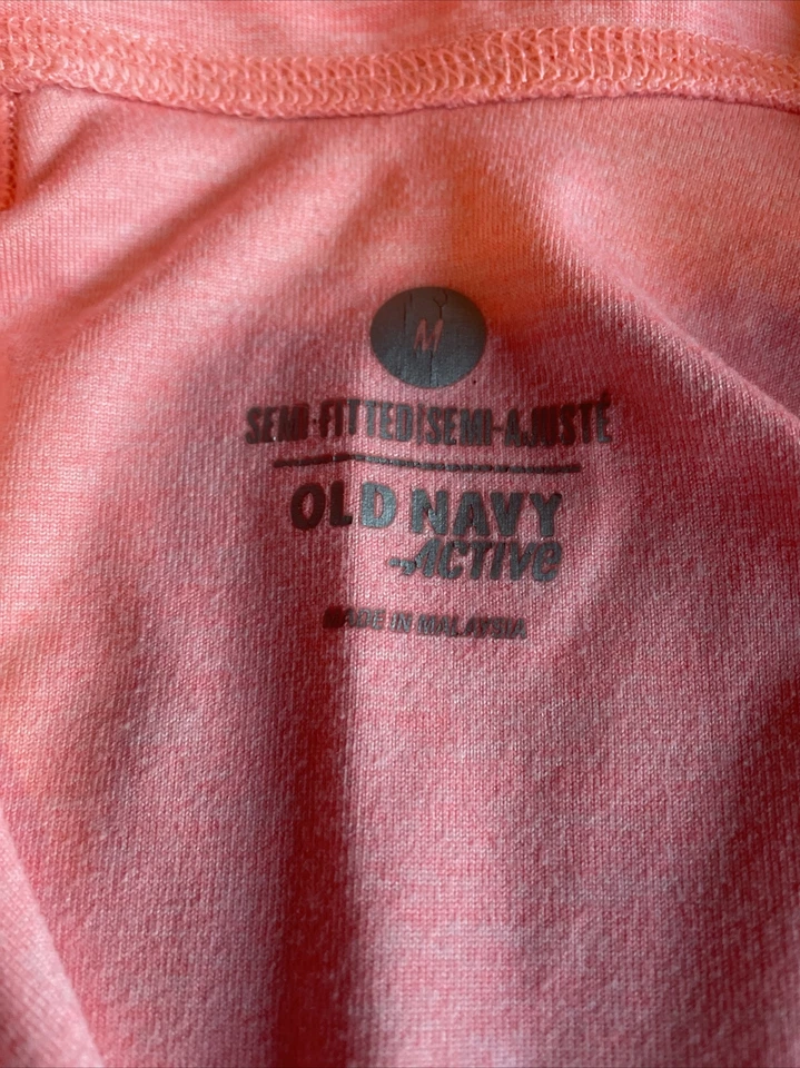 Old Navy Shirt Women’s Medium Pink Active Semi Fitted  Pullover Half Zipper - Image 2 of 4