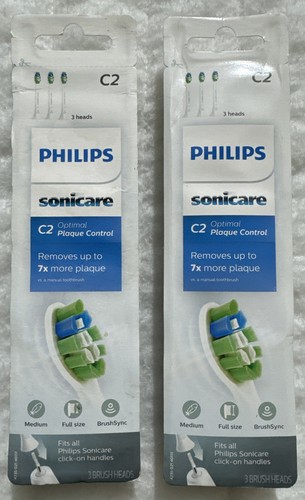 6 Philips Sonicare C2 Optimal Plaque Control Toothbrush Heads HX9023/65