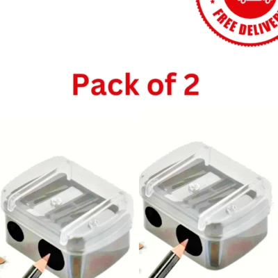 2pk Make Up Sharpener Duo Double Cosmetic Pencil Eyeliner Lip Eye Liner Eyebrow