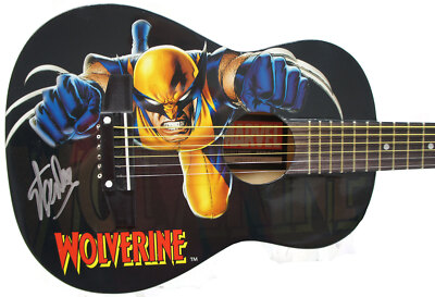 Stan Lee Signed Peavey Marvel Wolverine 1/2 Acoustic Guitar