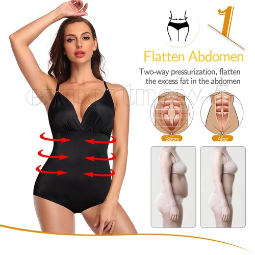 Women's Seamless Full Body Shapewear Bodysuit Tummy Control Slimming Body Shaper - Picture 10 of 50