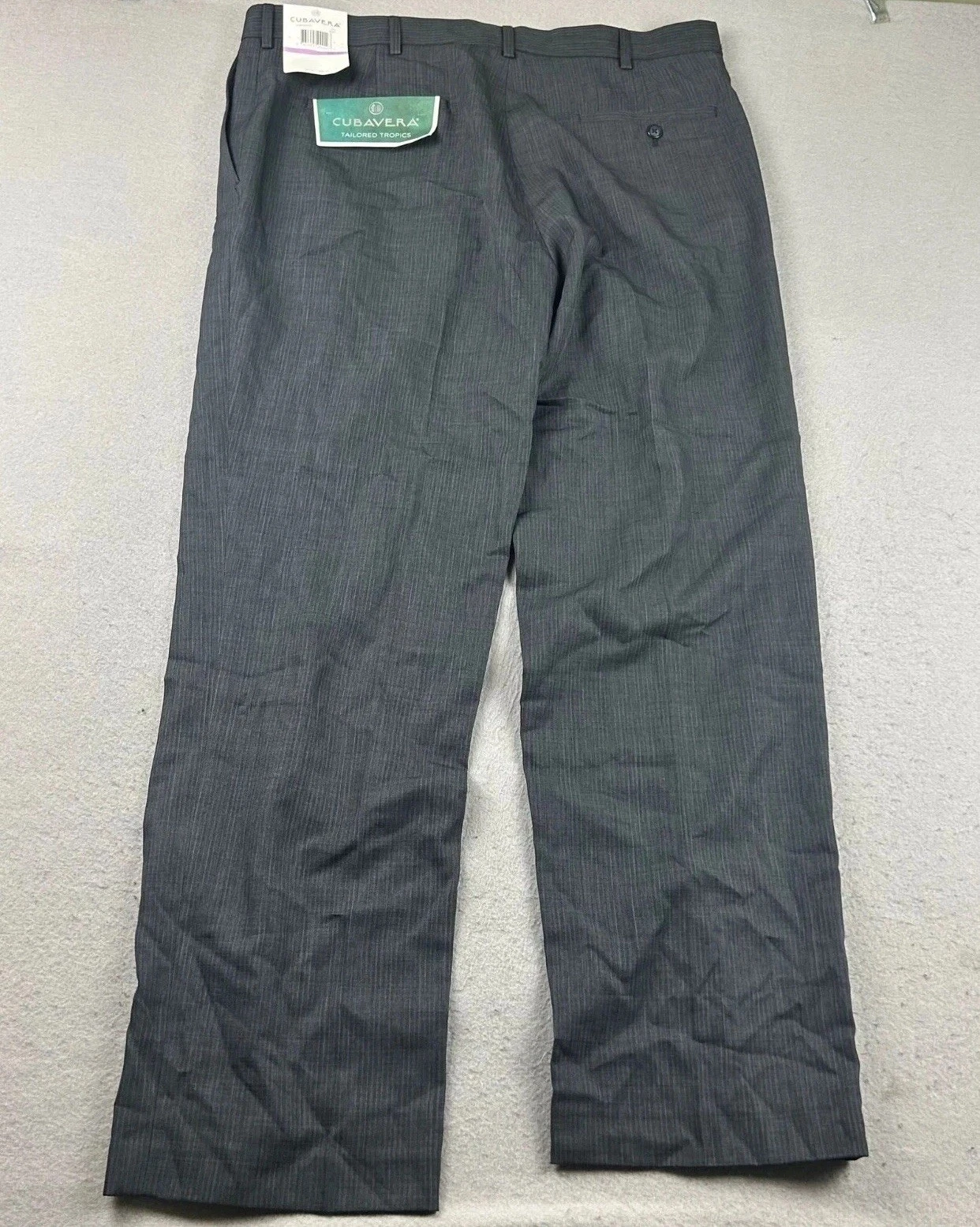 Cubavera Pants Mens 38X32 Gray Tailored Tropics Flat Front Straight Leg NWT