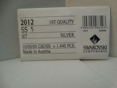 Swarovski 2012 5ss flatbacks nail art Crystal  1440pcs. Jet Silver