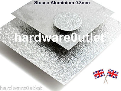 SGS STUCCO Decorative Aluminium Sheet Metal 1.1mm Arts Crafts Guillotine Cut