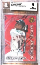 1996 Stadium Club Members Only 50 #49 Garret Anderson w/ Coating BGS 9 Mint