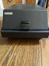 Vintage black Rolodex RC-35 Covered w/ latch 3 X 5 Index Card File A-Z Tabs