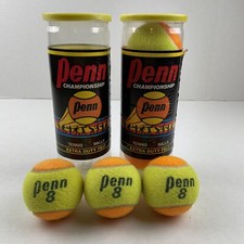 Vintage Penn Championship Extra Duty Felt Tennis Balls Set Of 6 Made In USA New