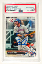 PETE ALONSO AUTOGRAPHED 2017 BOWMAN ROOKIE BASEBALL CARD (METS) - PSA DNA!