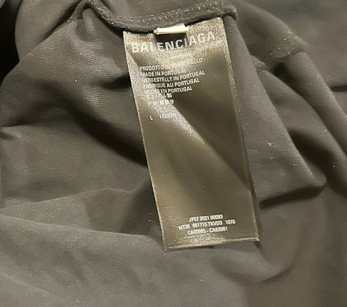 Balenciaga Unifit Free Black T-Shirt Sz L | eBay