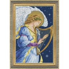 Counted Cross Stitch Kit Angel with a harp DIY