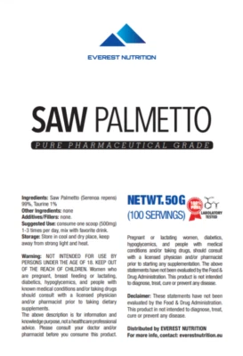 EVEREST NUTRITION Saw Palmetto Powder Serenoa Repens, Prostate support, Libido Booster.