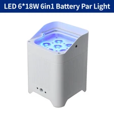 6in1 LED Uplight Par Light 6*18W RGBWA UV Battery Powered App DMX Remote Control