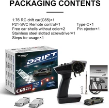 Turbo Racing 1:76 C65 Drift RC Car Mini Remote Control RTR Cars with Gyro