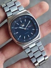 RARE Seiko 5 TV Screen Blue Railway Dial Automatic Vintage Men's Watch 6309-510A