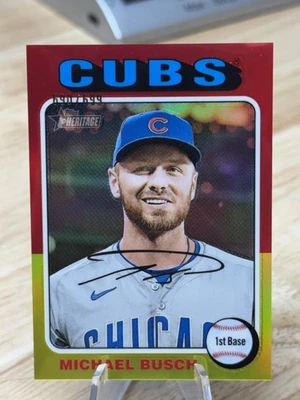 2024 Topps Heritage - Chrome #537 Michael Busch /699 - Image 1 of 2