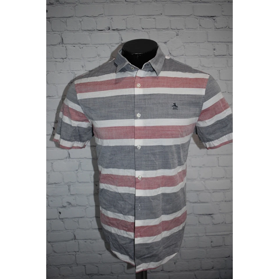 Original Penguin Munsingwear Dress Shirt Men Size Large Heritage Slim Fit Gray - Image 2 of 4
