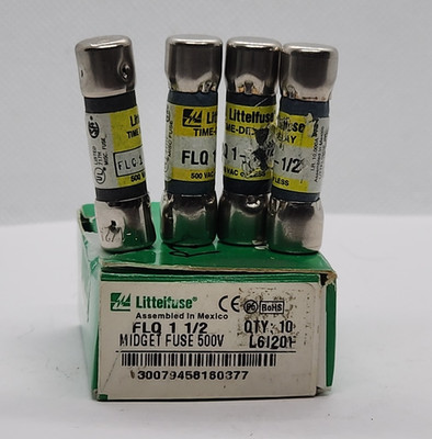4x - LITTELFUSE FLQ1½ 600V 1½A TIME-DELAY FUSE [2RE4-1]