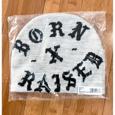 NWT BORN X RAISED ROCKER INTARSIA KNIT SKULLY CAP