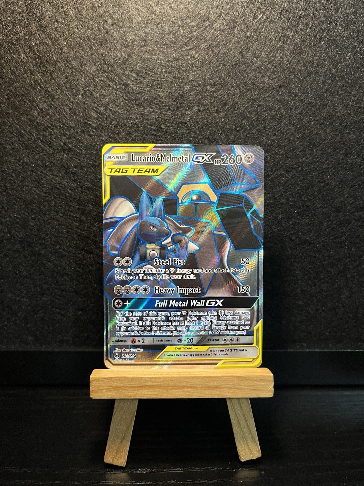 Pokémon - Lucario & Melmetal GX - 203/214 - Unbroken Bonds - Full Art Holo NM