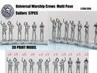 Universal Warship Crew Figures 1:200/350/144 Scale 57 Sailors Resin Model Set