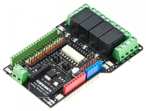 DFRobot 4-Kanal-Relais-Shield, 4 Relais, Optokoppler, XBee-Sockel, Arduino UNO