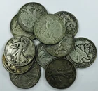 WALKING LIBERTY HALF DOLLAR LOT! BEAUTIFUL SILVER COINS! 11 TOTAL! NR #P2256