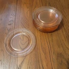 Set Of 11 Vintage Pink Depression Glass 7.5 Inch Salad Plate