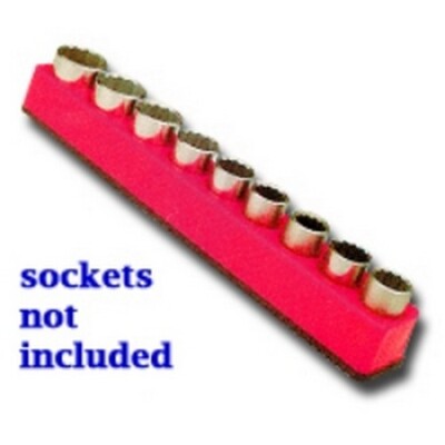 Mechanics Time Saver 1281 1/2'' Drive Magnetic Red Socket Holder 10-19mm
