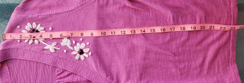 Charter Club XL Mauve Pink Single Button Embroidered Cotton Cardigan 3/4 Sleeve - Picture 9 of 11