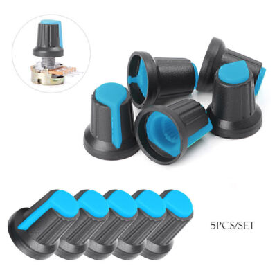5x Potentiometer Rotary Switch Knob Plastic Control Switch Cap 15*17*6mm 5 Color