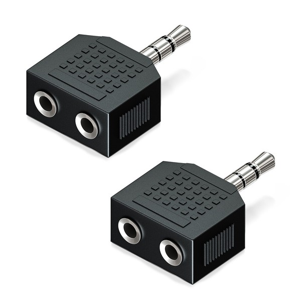 Deleycon 2X Klinke Adapter 3,5Mm Stecker Auf 2X 3,5Mm Buchse Audio Kabel Stecker-image